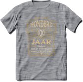 100 Jaar Legendarisch Gerijpt T-Shirt | Okergeel - Ivoor | Grappig Verjaardag Cadeau | Dames - Heren | - Donker Grijs - Gemaleerd - M