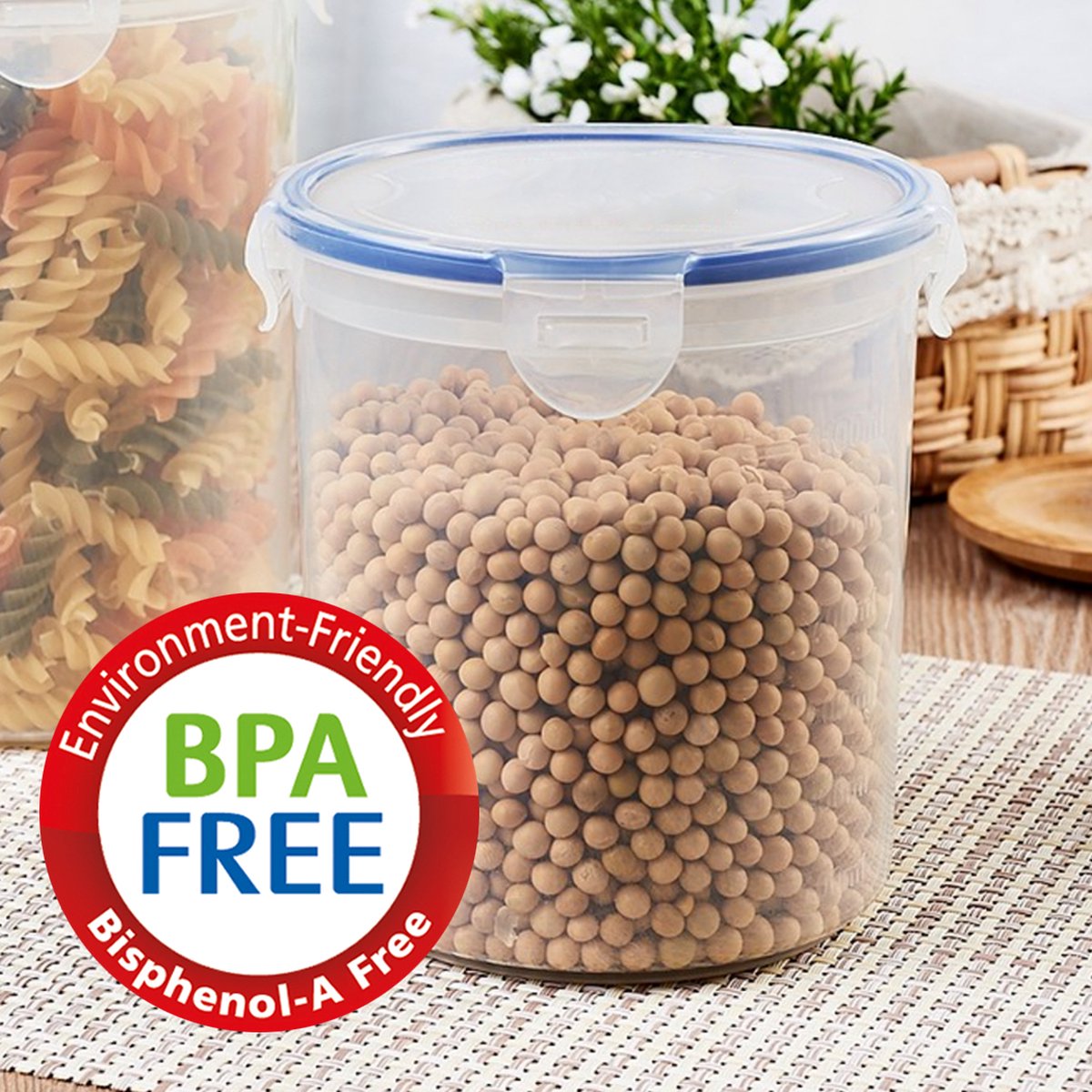 Lock&Lock Vershoudbakjes set met deksel - Diepvriesbakjes - Diepvriesdozen - Bewaarbakjes - Bewaardozen voedsel - Vershouddoos - Luchtdicht - Lekvrij - BPA vrij - PFAS vrij - Rond - Transparant - 1,4 liter - Set van 2 Stuks - LocknLock — cadeau in Cadeau-ideeën - foto 3
