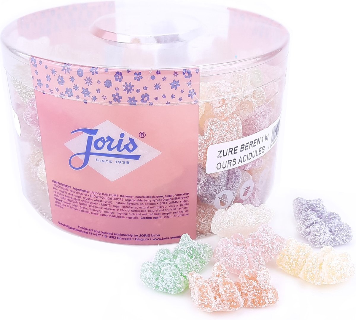 Joris Zure Beren - Snoep - 1kg - Gekleurd - Zuur - Zacht - Beertjes