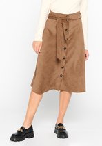 LOLALIZA Midi rok van corduroy - Camel - Maat 42