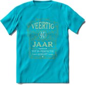 40 Jaar Legendarisch Gerijpt T-Shirt | Okergeel - Ivoor | Grappig Verjaardag Cadeau | Dames - Heren | - Blauw - S