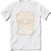 40 Jaar Legendarisch Gerijpt T-Shirt | Okergeel - Ivoor | Grappig Verjaardag Cadeau | Dames - Heren | - Wit - XL