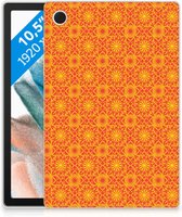 Tablet Hoes Samsung Galaxy Tab A8 2021 Mapje Batik Orange met transparant zijkanten