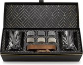 R.O.C.K.S. Luxe Whisky Set - The Connoisseur's Set - Palm Whiskey Glas Edition - Granieten Stones - Cadeau voor Man & Vrouw