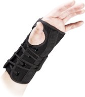 O&PS Polsbrace met Spalk en Elastische Vetersluiting Zwart - Carpaal Tunnel Syndroom Brace