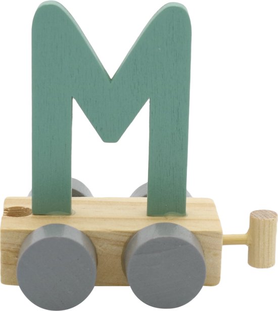 Lettertrein M groen | * totale trein pas vanaf 3, diverse, wagonnetjes bestellen aub