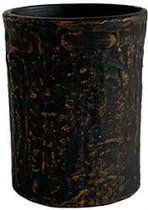Kandelaars en kaarsenhouders  - zwart-goud/bronskleurige kaarshouder  - robuust  -  H15cm