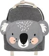 foto van SLC Collection - Rugzak – Schooltas – Koala - Peuters – Kleuters – Fleece – katoen – Jongens – Meisjes – Grijs – Wit - Kinderen