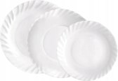 Bormioli Rocco Prima serviesset 18 delig - Serviesset - Bordenset - Borden - 6 persoons - Italiaans design - Opaal glas - Wit