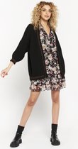 LOLALIZA Gebreide open cardigan met lurex - Zwart - Maat XXL