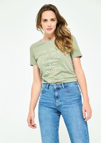 LOLALIZA T-shirt met print - Khaki - Maat XS