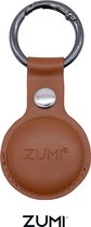 Zumi - AirTag Sleutelhanger – Premium Hanger voor Apple Air Tag – Leren Houder - Bruin