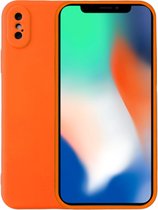 iPhone X/10 Hoesje Oranje Siliconen Case Met Extra Camera Bescherming - Oranje - Geschikt voor iPhone X/10 - Smartphonica