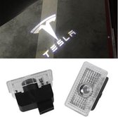 Tesla - Deur logo projector -DE VERBETERDE VERSIE - INBOUW - LED - Portier Voertuigverlichting - Auto Led Binnenverlichting - 2 Stuks