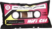 Digitalizm | Sierkussen | Retro Tape | Retro Cassette | "Real Retro House Party 1996" | 50 x 30 cm | Vintage | Nostalgie | Fun kussen