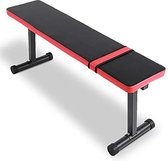 Happygetfit - Barbell Flat Bench, Press Halter Gewichtheffen, Fitness Abs Workout, Gym Bench, Sport Bank - Platte Bench voor Gewicht Krachttraining, Multi Functionele Sit Up Fitness Bench