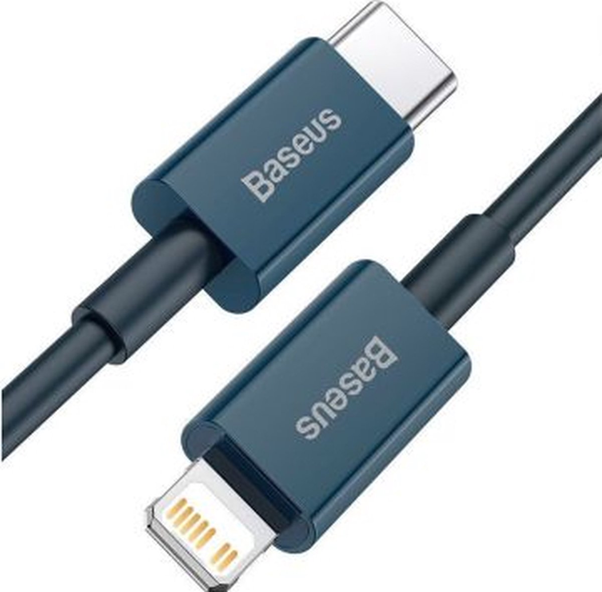 Baseus iPhone kabel Zwart Gevlochten geschikt voor Apple iPhone 6,7,8,X,XS,XR,11,12,13,Mini,Pro Max - iPhone oplaadkabel - iPhone oplader kabel - Lightning naar USB 1 Meter Blauw CATLYS-A03