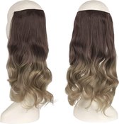 Premium Fiber Synthetic Clip in Extensions Single / Wire Extensions - BodyWave - 45cm- (#6T16) Dark Brown Ombre Ash Light Brown M01