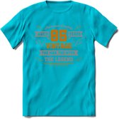85 Jaar Legend T-Shirt | Goud - Zilver | Grappig Verjaardag Cadeau | Dames - Heren | - Blauw - M