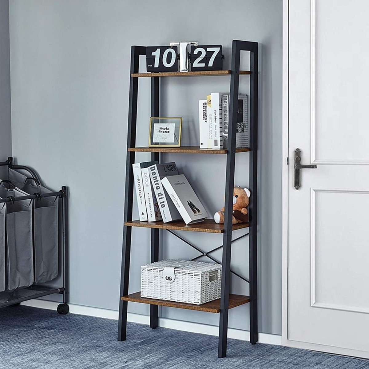 Metalen boekenplank - 2-laags - wit - industriële stijl