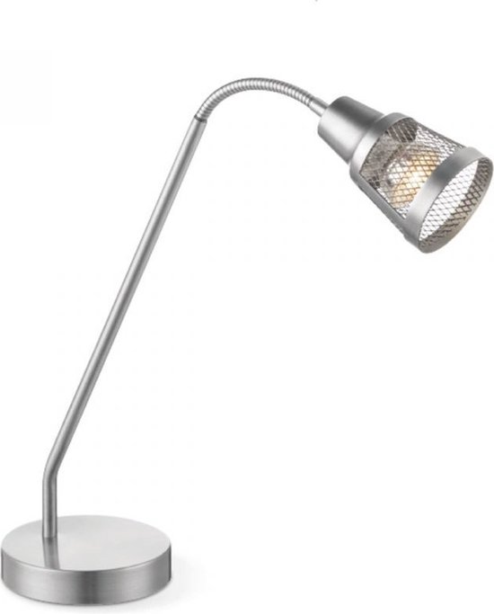 Home Sweet Home - Moderne tafellamp Solo - Geborsteld staal - 34/34/40,5cm - bedlampje - geschikt voor GU10 lichtbron - gemaakt van Metaal