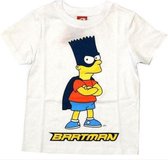 The Simpsons Jongens T-shirt - Wit - Bart Simpson als Batman - Maat 98