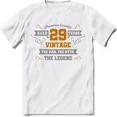 29 Jaar Legend T-Shirt | Goud - Zilver | Grappig Verjaardag Cadeau | Dames - Heren | - Wit - XL