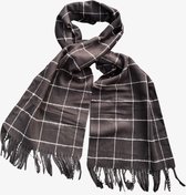 VanPalmen dunne zwarte sjaal - zwart geblokt - topkwaliteit - Italiaans maatwerk