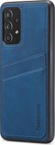 Samsung Galaxy A52 Casemania Hoesje met Pasjeshouder Navy Blue - Back Cover met Kaarthouder