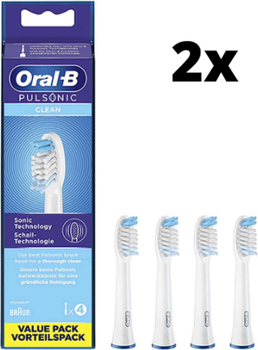 Oral-B Pulsonic Clean Opzetborstel - 2 x 4 stuks - Voordeelverpakking