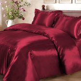 Luxury bedding - glans satijn dekbedovertrek- Lits-jumeaux- 240x200/220- 2 kussensloop 60x70cm- rood