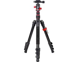 Professioneel Lichtgewicht DSLR Camerastatief - Universeel Fotostatief voor Fotografie – Aluminium Tripod Zwart 138CM
