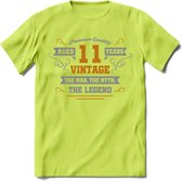 11 Jaar Legend T-Shirt | Goud - Zilver | Grappig Verjaardag Cadeau | Dames - Heren | - Groen - XL