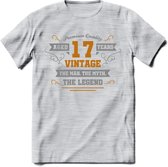 17 Jaar Legend T-Shirt | Goud - Zilver | Grappig Verjaardag Cadeau | Dames - Heren | - Licht Grijs - Gemaleerd - XXL