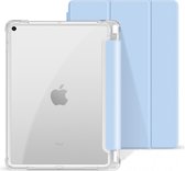 iPad 10.2 inch (2021/2020/2019) Tri-Fold Clear Back Case | 10.2 inch iPad hoes | Transparante achterkant | Auto wake/sleep | Ingebouwde standaard | Verstevigde hoeken en randen voo