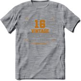 16 Jaar Legend T-Shirt | Goud - Zilver | Grappig Verjaardag Cadeau | Dames - Heren | - Donker Grijs - Gemaleerd - M