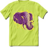 Dieren T-Shirt | Olifant shirt Heren / Dames | Wildlife elephant cadeau - Groen - XL