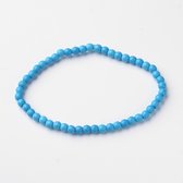 Sattva Rocks | Blue Turquoise 4mm mala edelsteen armband in kado zakje
