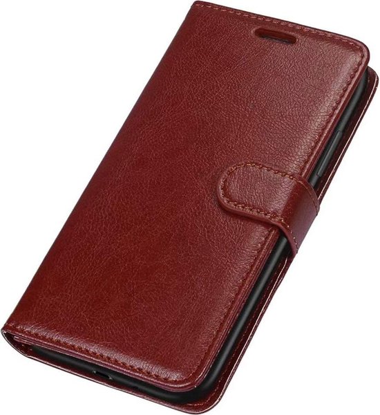 Coque pour Samsung Galaxy A2 Core - Bookcase - Espace pour 3 cartes - Cuir Artificiel - avec 3x Protecteur d'écran Trempé - SAFRANT1 - Marron Foncé