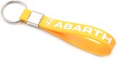 Siliconen Auto Sleutelhanger -  Past bij Abarth 500 / 595 / Punto / Turismo / Competizione - Geel met Witte Abarth Letters - Keychain Sleutel Hanger Cadeau - Auto Accessoires
