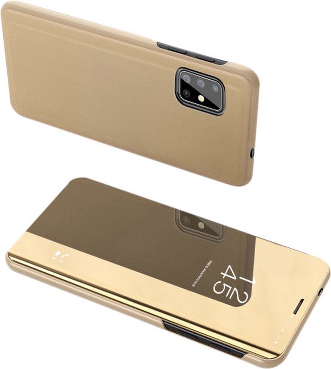 Clear View Case cover Geschikt voor Samsung Galaxy S20 Ultra goudkleurig
