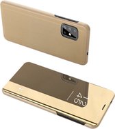 Clear View Case cover voor Samsung Galaxy S20 Ultra goudkleurig