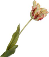 Silk-ka Kunstbloem-Zijden Bloem Tulp Steel Rood-Groen 71 cm