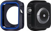 Apple Watch 44MM Hoesje - Schokbestendige Siliconen Cover - Zwart Blauw