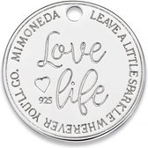 Mi Moneda-MMM LOVE LIFE TAG ROUND DELUXE 20MM 925 SILVER WITH SWAROVSKI CRYSTAL