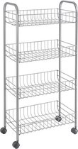 Metaltex Keuken/Badkamer Opbergtrolley Ascona 41x23x84 cm Wieltjes