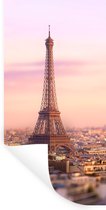 Muurstickers - Sticker Folie - Uitzicht over Parijs met de Eiffeltoren die erboven uit steekt - 40x80 cm - Plakfolie - Muurstickers Kinderkamer - Zelfklevend Behang - Zelfklevend behangpapier - Stickerfolie