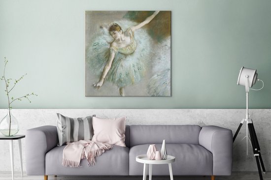 Tableau Peinture Danseuse en Vert - Peinture d' Edgar Degas - 90x90 cm - Art Décoration murale