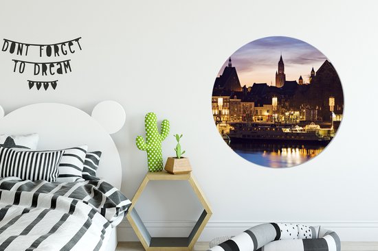 WallCircle - Wandcirkel - Muurcirkel - Licht - Water - Maastricht - Aluminium - Dibond - ⌀ 90 cm - Binnen en Buiten