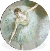 WallCircle - Wandcirkel - Muurcirkel - Dancer in Green - Schilderij van Edgar Degas - Aluminium - Dibond - ⌀ 90 cm - Binnen en Buiten